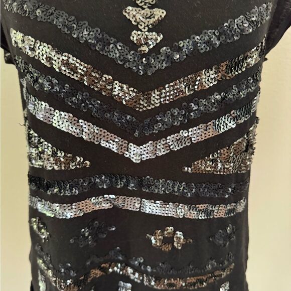 Express Black Top with Silver Sequins - Picture 2 of 4